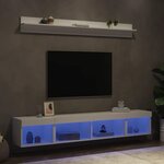 vidaXL Unités murales TV avec LED 5 Pièces blanc bois d'ingénierie