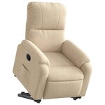 vidaXL Fauteuil inclinable crème tissu microfibre