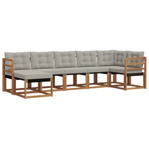 vidaXL Ensemble de canapés d'extérieur 7 pc Gris Naturel et Clair