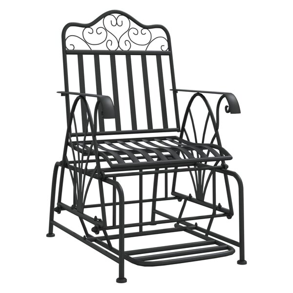 vidaXL Banc coulissant 61 cm Noir Acier
