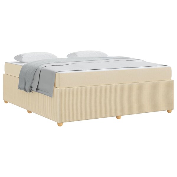 vidaXL Cadre de lit avec matelas Crème 180 x 200 cm tissu