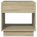 vidaXL Table de chevet avec LED infini chêne sonoma 50x50x50 cm