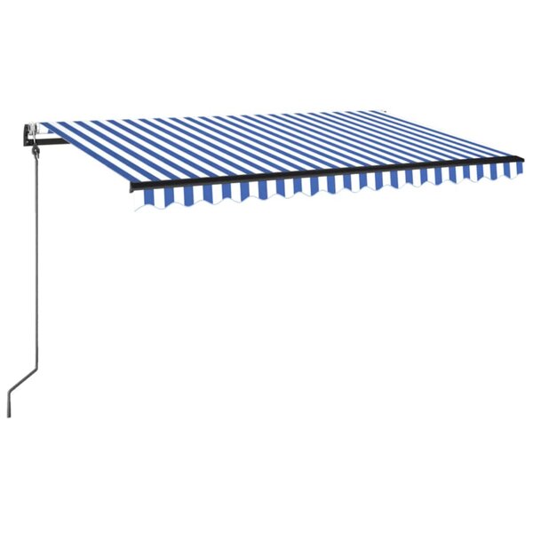 vidaXL Auvent rétractable automatique 400x350 cm Bleu et blanc