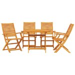 vidaXL Ensemble de salle à manger pour jardin 5 Pièces Marron