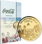 Monnaie COCA COLA Vintage Refreshment 1/1000 Oz Medaille Or (PRÉCOMMANDE)
