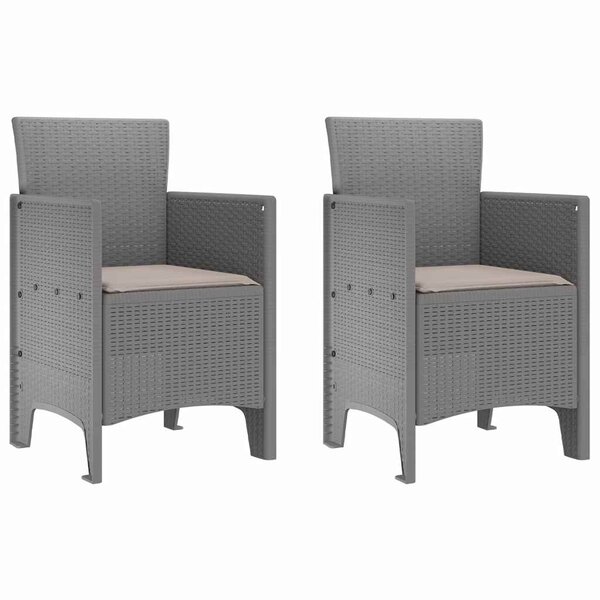 vidaXL Chaise de jardin 2 pc Gris clair Polypropylène