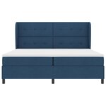 vidaXL Lit à ressorts avec matelas Bleu 200 x 200 cm tissu