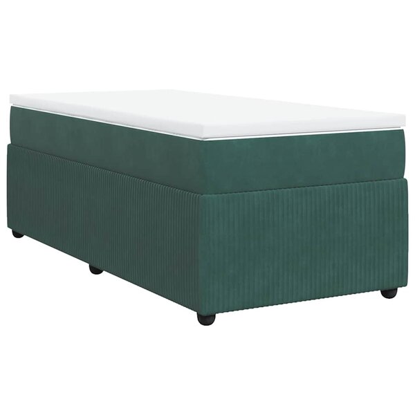 vidaXL Sommier à lattes de lit avec matelas Vert foncé 90x200 cm
