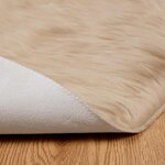 vidaXL Tapis en fausse Tafalla Beige Ø 80 cm Polyester