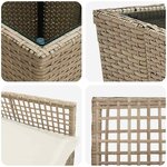 vidaXL Ensemble bistro de jardin 3 Pièces Beige Poly rotin