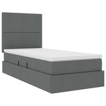 vidaXL Lit avec rangement et matelas Gris foncé 100 x 200 cm Polyester