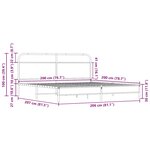 vidaXL Cadre de lit en métal sans matelas chêne sonoma 200x200 cm