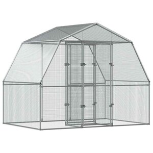 vidaXL Cage à oiseaux avec porte argenté acier galvanisé