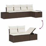 vidaXL Ensemble de canapé de jardin 6 Pièces Marron 55 x 62 x 69 cm
