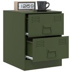 vidaXL Table de chevet vert 34 5x39x44 cm acier