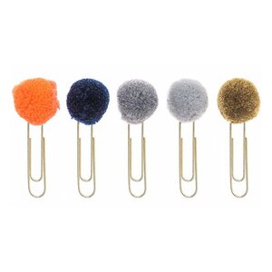 5 Trombones avec pompons - Bleu