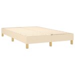 vidaXL Sommier à lattes de lit matelas et LED crème 120x190 cm tissu