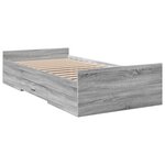 vidaXL Cadre de lit avec tiroirs sans matelas sonoma gris 75x190 cm