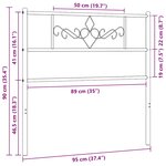 vidaXL Tête de lit de remplacement métal noir 90 cm