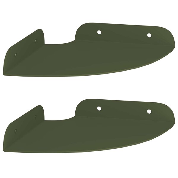 vidaXL Étagère Flottante d'Angle 2 pc Vert olive 15 x 15 x 2 cm