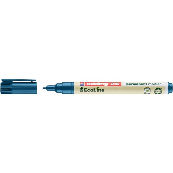 Marqueur Permanent 25 Ecoline Bleu Pointe Fine 1 mm EDDING