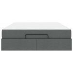 vidaXL Cadre de lit avec matelas Gris foncé 140 x 190 cm tissu