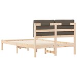 vidaXL Cadre de lit avec tête de lit rembourrée Taupe 120 x 190 cm