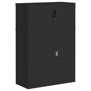 vidaXL Classeur noir 90x40x130 cm acier