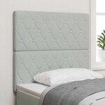 vidaXL Tête de lit avec des boutons en cristal  gris clair  90 cm  en velours.