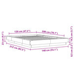 vidaXL Cadre de lit chêne fumé 120x200 cm bois d'ingénierie