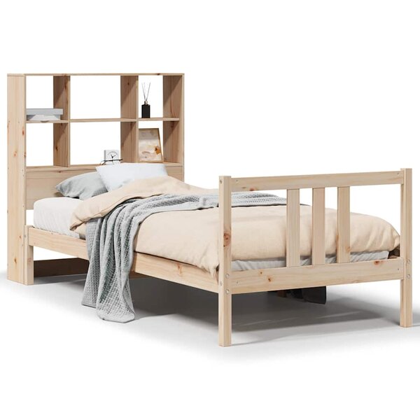 vidaXL Lit bibliothèque sans matelas 90x190 cm bois de pin massif