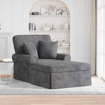 vidaXL Chaise lounge avec jupe Gris foncé 157 x 91 x 91 cm ARES