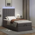 VidaXL Cadre de lit ottoman avec matelas gris 90x200 cm similicuir