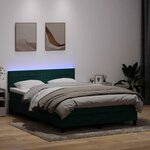 vidaXL Sommier à lattes de lit et matelas et LED vert foncé 140x210cm velours