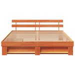 vidaXL Cadre de lit Marron cire 200 x 200 cm Bois massif en pin