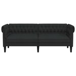 vidaXL Canapé Chesterfield 3 places noir tissu