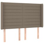 vidaXL Sommier à lattes de lit matelas et LED Taupe 140x200 cm Tissu