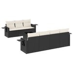vidaXL Salon de jardin 8 Pièces avec coussins noir résine tressée