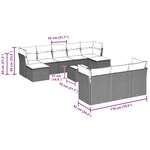 vidaXL Salon de jardin 11 Pièces avec coussins gris clair résine tressée