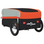 vidaXL Remorque de vélo noir et orange 45 kg fer