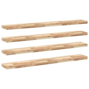 vidaXL Étagères flottantes 4 Pièces 140x20x4 cm acacia massif non traité