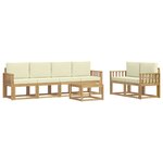 vidaXL Ensemble de canapés d'extérieur 7 pc Blanc et crème