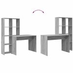 vidaXL Bureau Gris Sonoma 138 5 x 55 x 143 cm Bois d'ingénierie