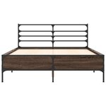 vidaXL Cadre de lit chêne marron 120x190 cm bois d'ingénierie et métal