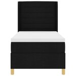 vidaXL Lit à ressorts avec matelas Noir 90 x 190 cm tissu