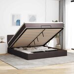 VidaXL Cadre de lit ottoman avec matelas marron foncé 180x200 cm tissu