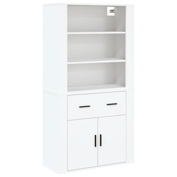 vidaXL Buffet haut Blanc Bois d'ingénierie