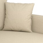 vidaXL Canapé à 3 places Crème 180 cm Tissu