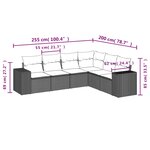 vidaXL Salon de jardin 6 Pièces avec coussins gris clair résine tressée