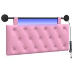 vidaXL Tête de lit suspendue Avec lumière LED Rose Tissu